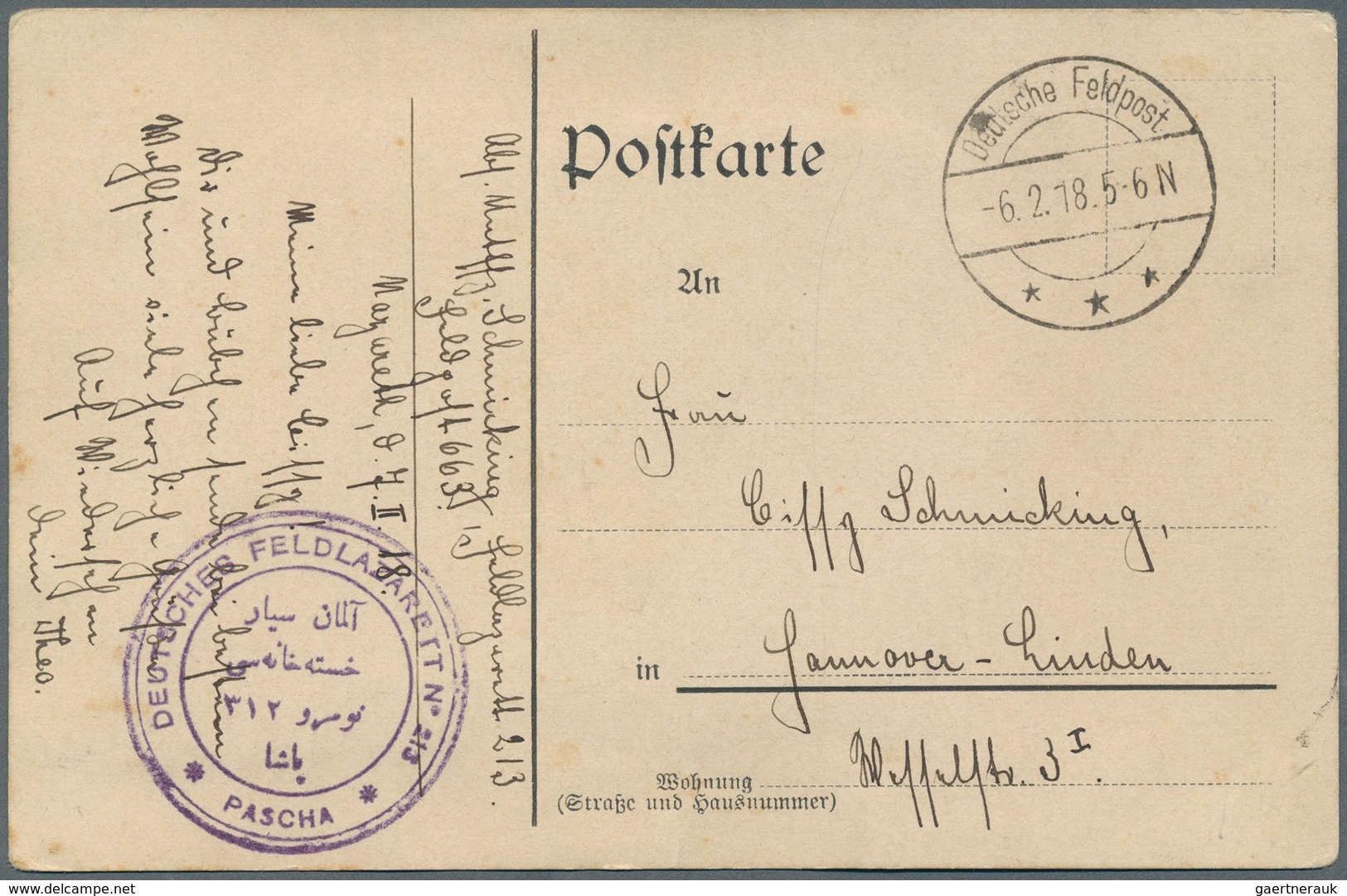 Deutsche Post In Der Türkei - Stempel: 1915/1918, Acht Belege Mit Versch. Truppenstempeln Von Sanitä - Turquia (oficinas)