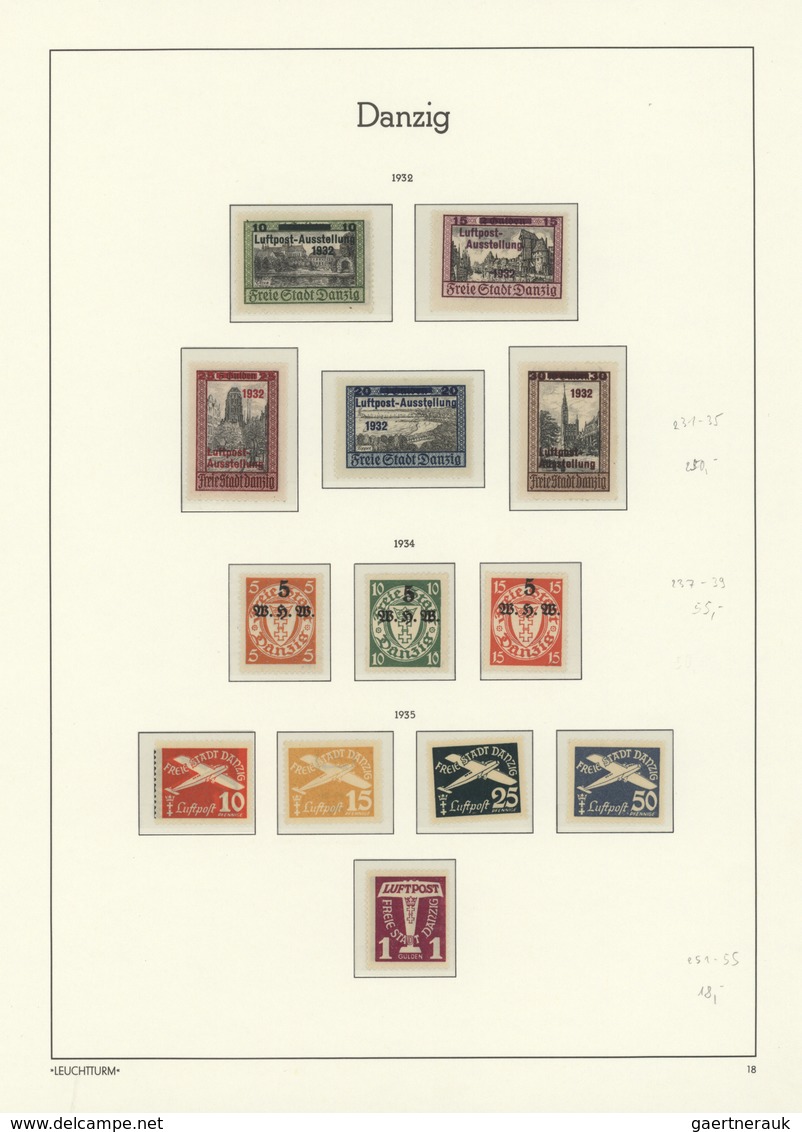 Danzig: 1920/1939, Saubere Sammlung Auf Leuchtturm-Falzlos-Vordruckblättern, Durchweg Gut Besetzt In - Otros & Sin Clasificación