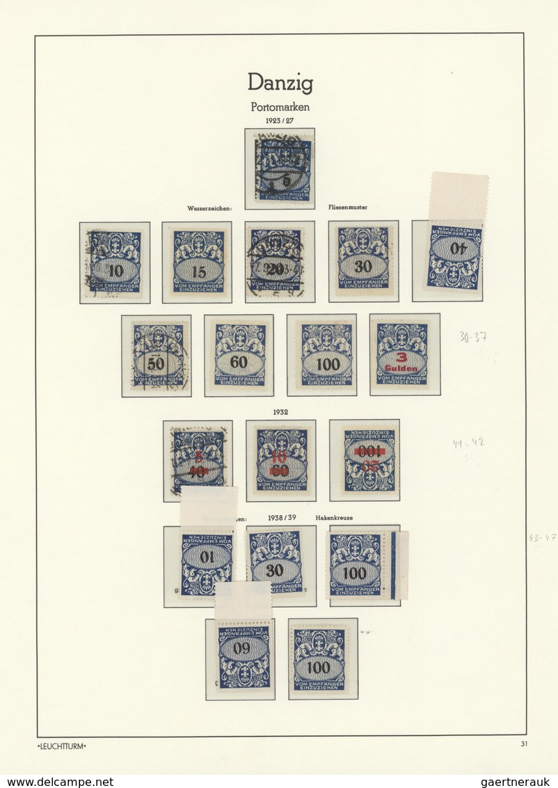 Danzig: 1920/1939, Saubere Sammlung Auf Leuchtturm-Falzlos-Vordruckblättern, Durchweg Gut Besetzt In - Otros & Sin Clasificación