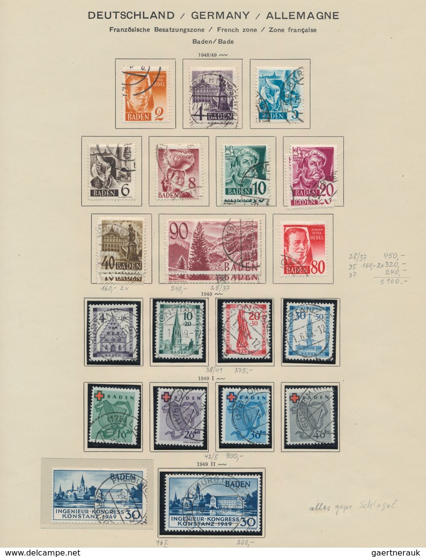 Deutschland Nach 1945: 1945-1949, Westzonen Mit Kontrollrat, Französische Zone Gestempelt Inc. Konst - Colecciones