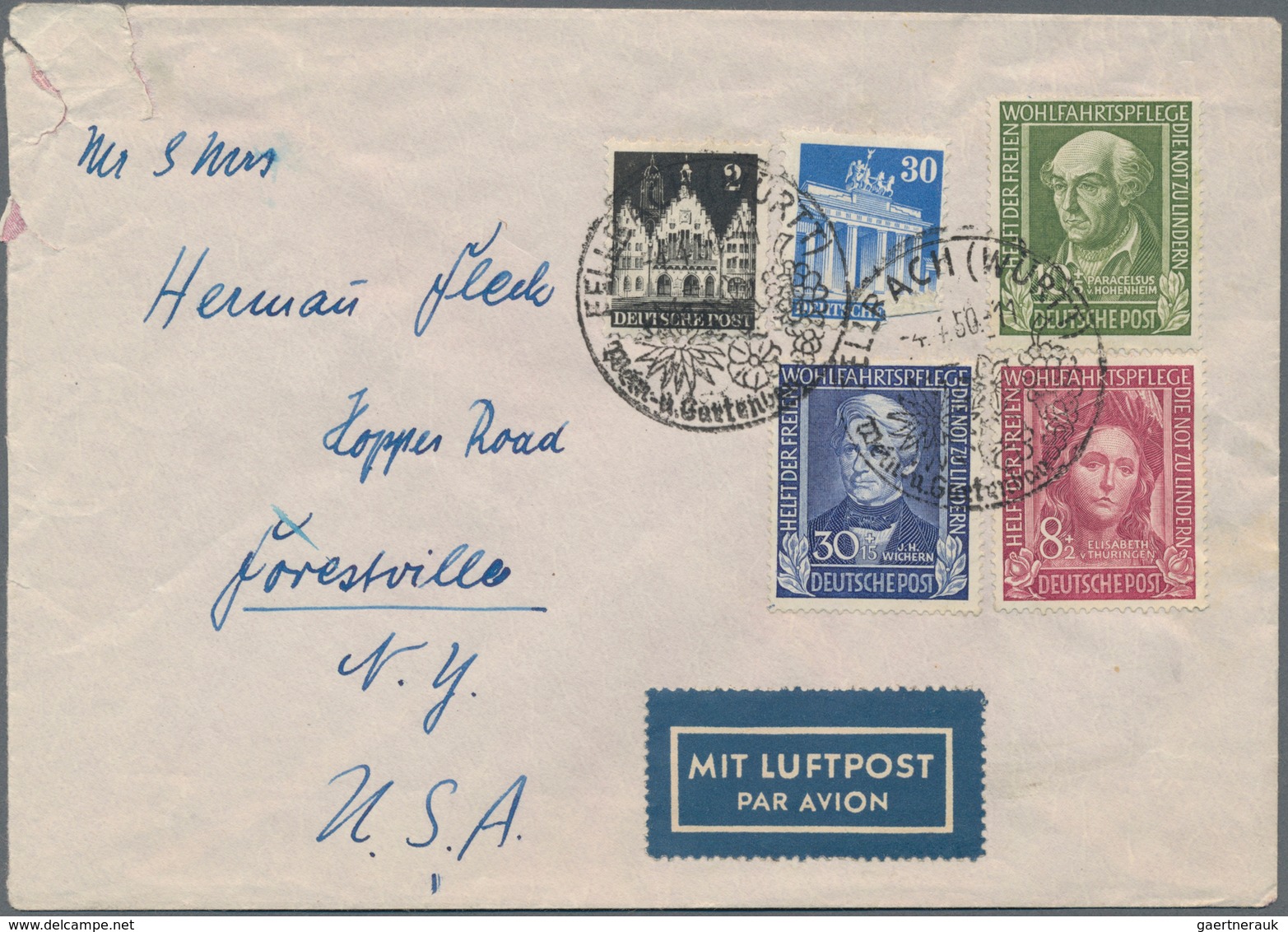 Deutschland Nach 1945: 1946/1973, Meist Bis 1955, Partie Von Ca. 57 Briefen Und Karten, Etwas Unters - Colecciones