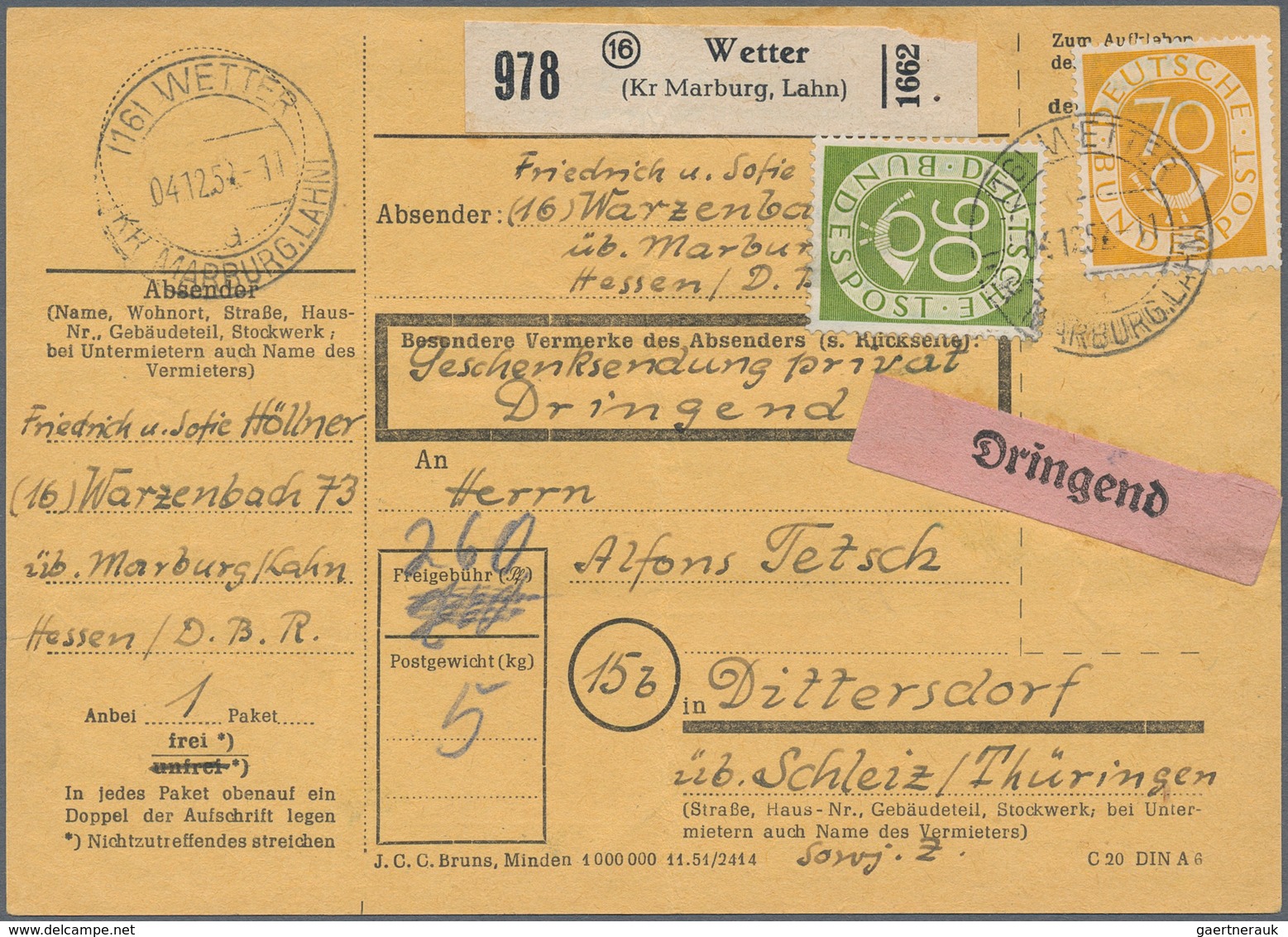 Deutschland Nach 1945: 1948/1960, Bizone Bis Bund, Umfangreiche Sammlung Von über 500 Belegen Mit Za - Colecciones