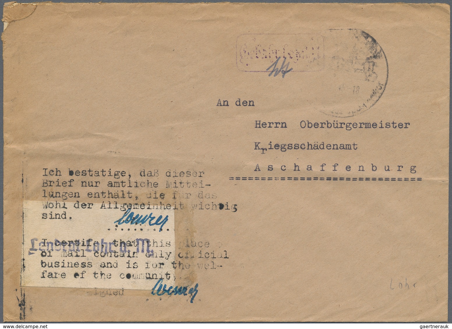 Alliierte Besetzung - Gebühr Bezahlt: 1945/1953, umfangreiche Stempel- und Spezial-Sammlung mit gesc