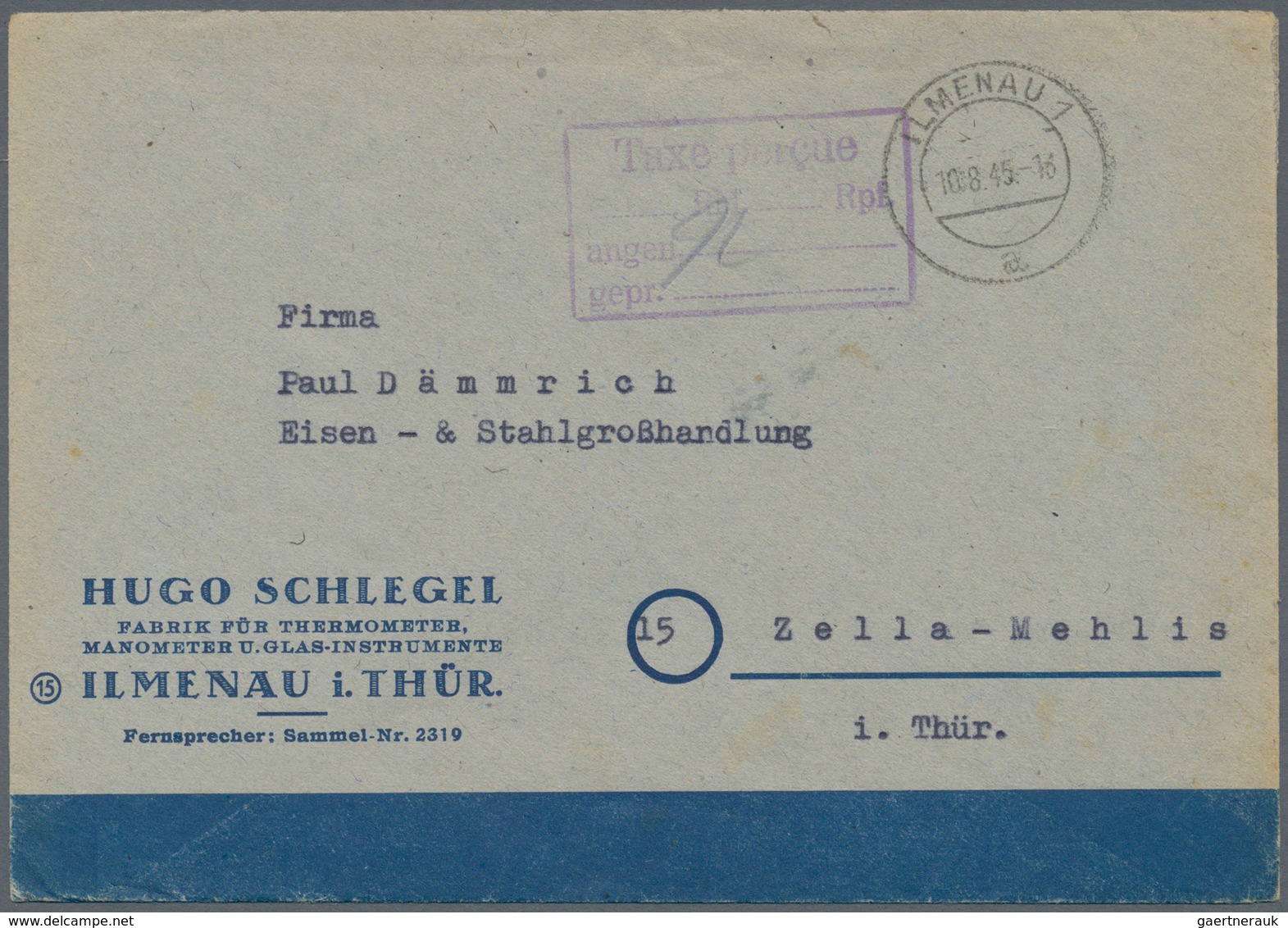 Alliierte Besetzung - Gebühr Bezahlt: Sowjetische Zone: 1945/1948, Thüringen Plz 15a, Saubere Partie - Otros & Sin Clasificación