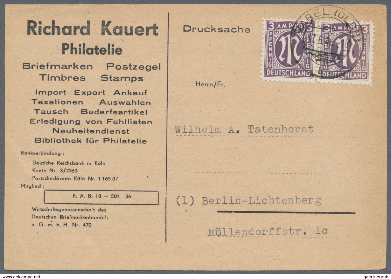 Bizone: 1945/1946, AM-POST, vielseitiger Bestand von ca. 480 Bedarfs-Briefen/-Karten in sehr guter V