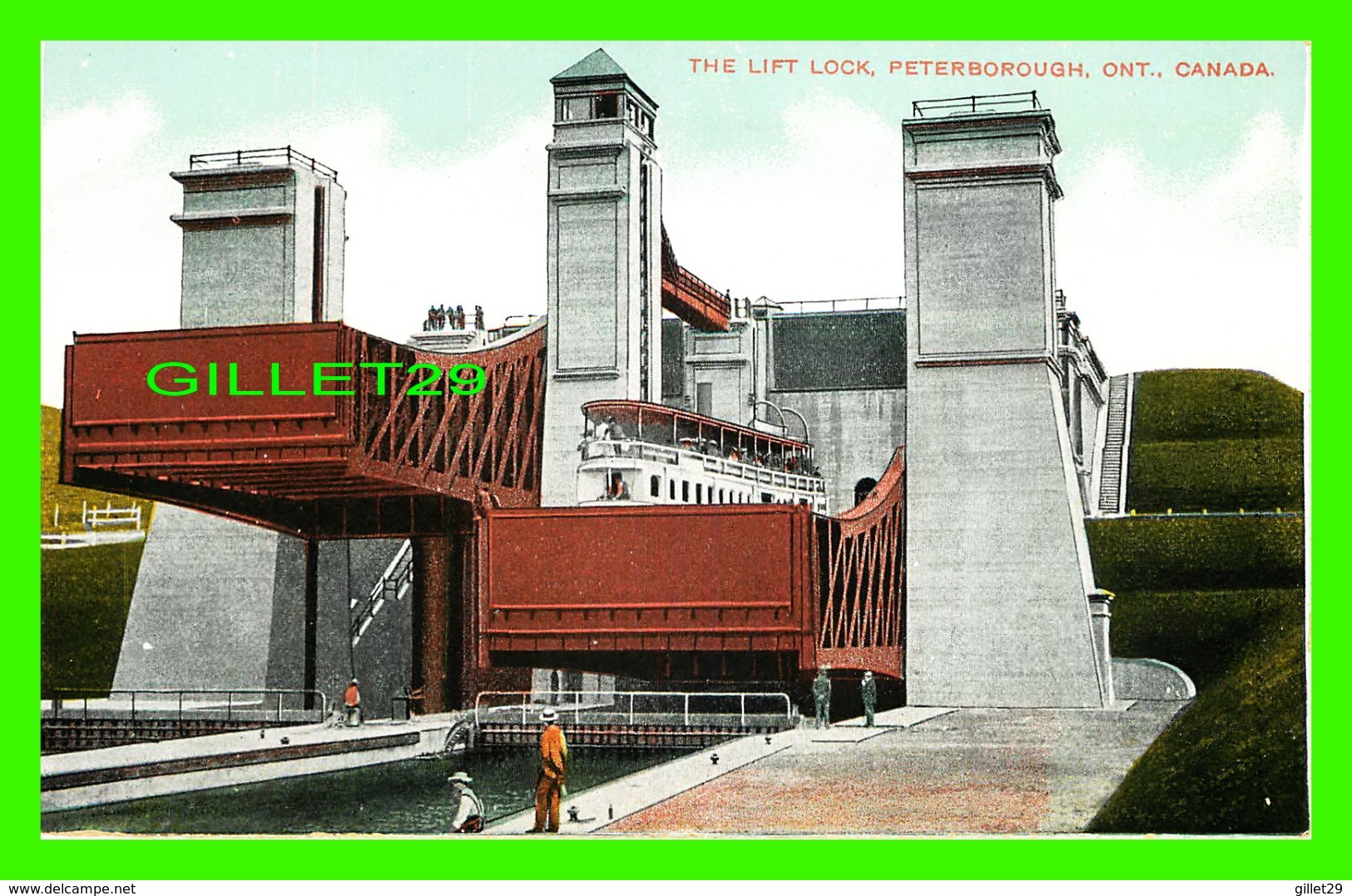 PETERBOROUGH, ONTARIO - THE LIFT LOCK - ANIMATED - SOUVENIR MAILING CARD - - Peterborough