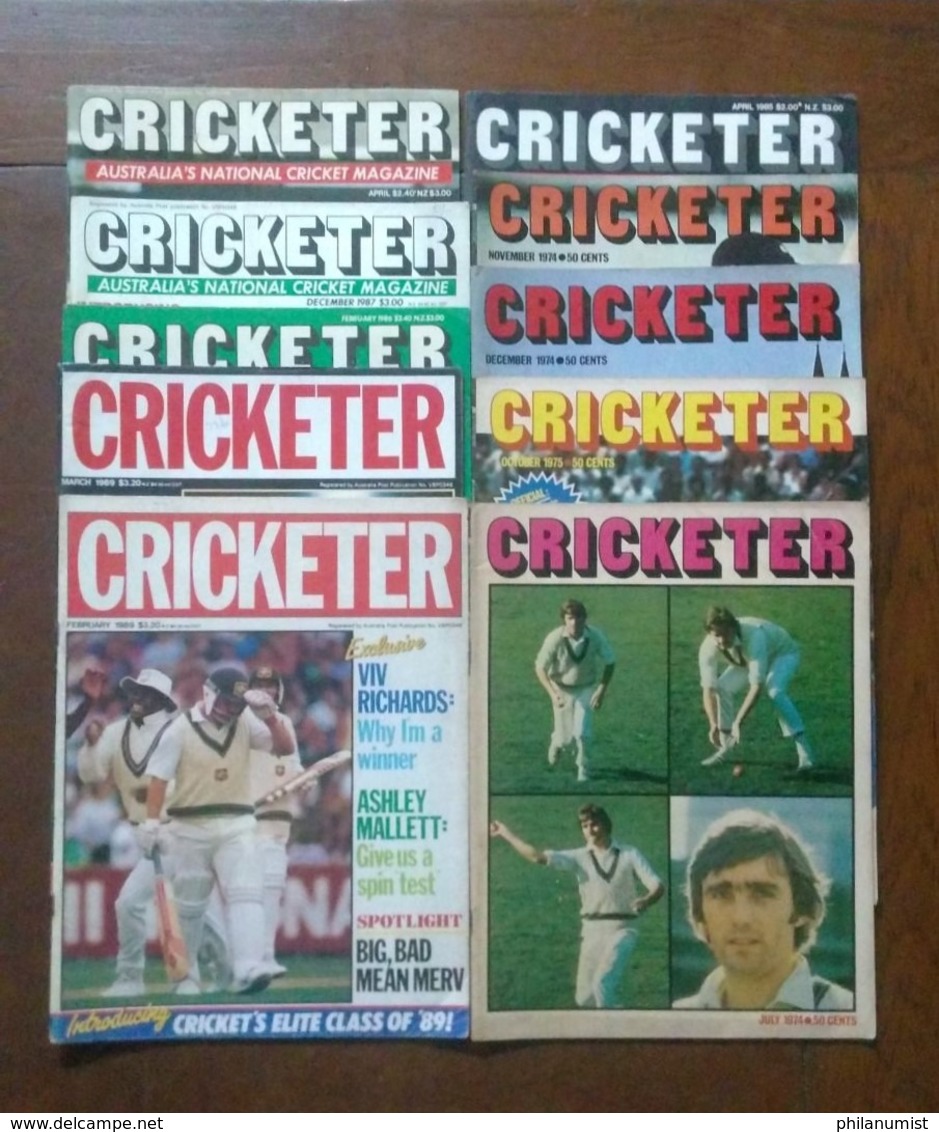 10 CRICKETER AUSTRALIA MAGAZINE LOT 1980's !! - 1950-Aujourd'hui