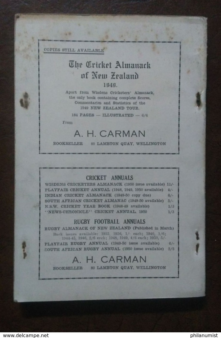 THE CRICKET ALMANACK NEW ZEALAND ANNUAL 1950 LOOK !! - 1950-Aujourd'hui