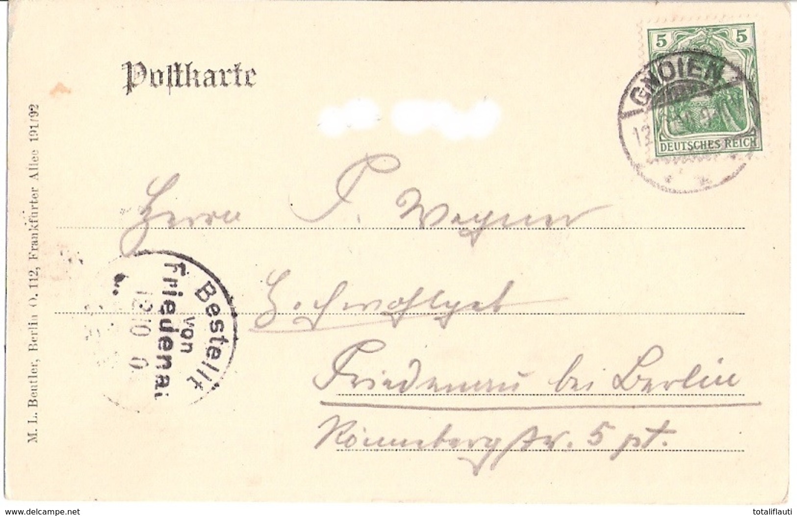 Gruss Aus GNOIEN Mecklenburg Rathaus Col Belebt Gelaufen 12.10.1905 Verlag Gustav Ramelow TOP-Erhaltung - Teterow