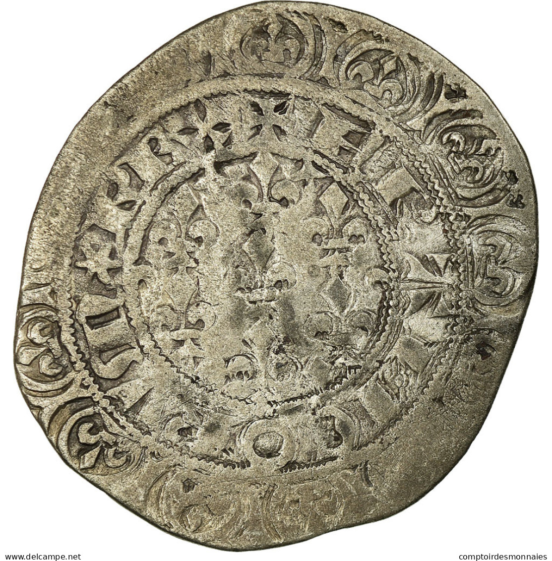Monnaie, France, Jean II Le Bon, Gros Blanc Aux Fleurs De Lis, TB+, Argent - 1350-1364 John II The Good