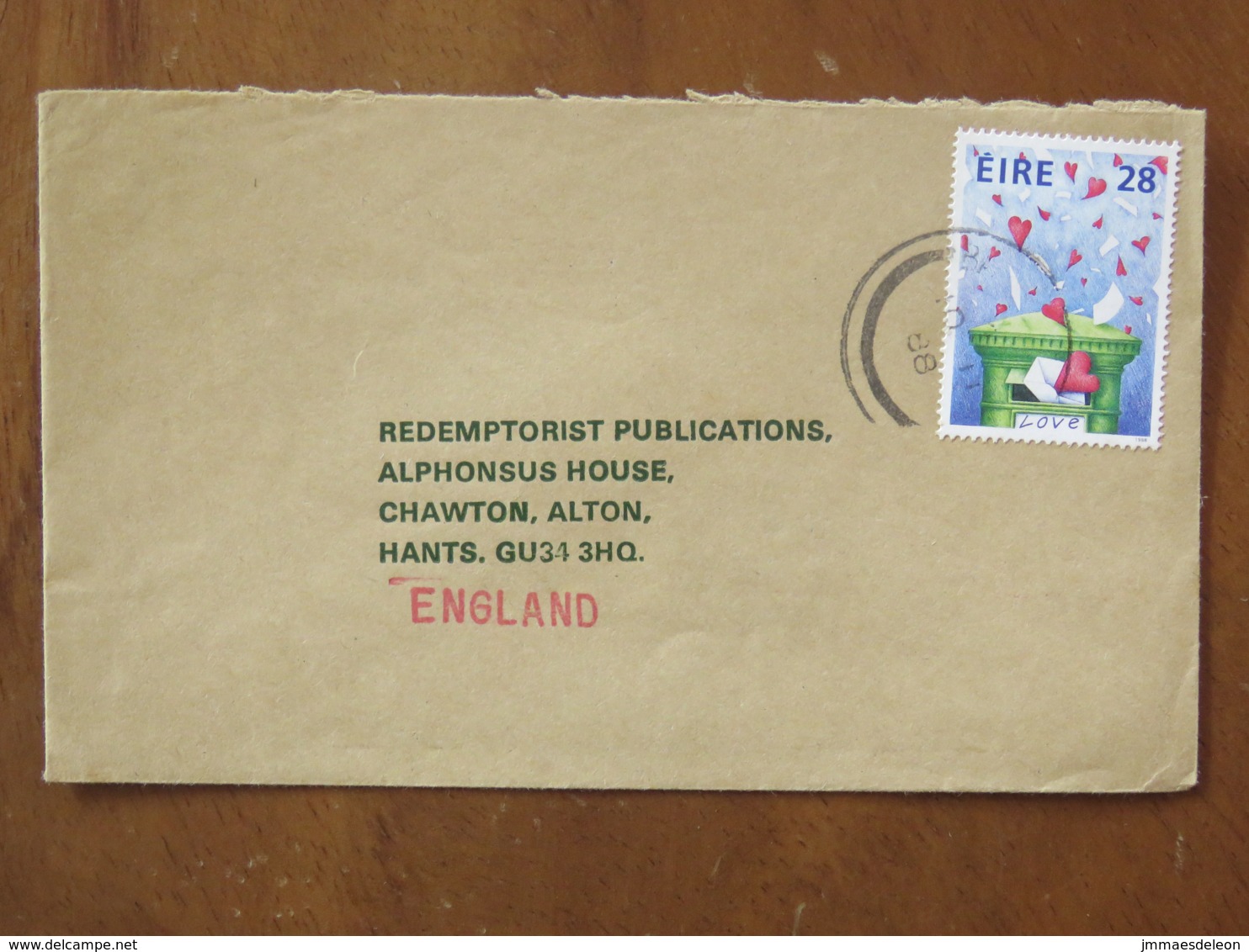 Ireland 1988 Cover To England - Mail Box - Heart - Lettres & Documents