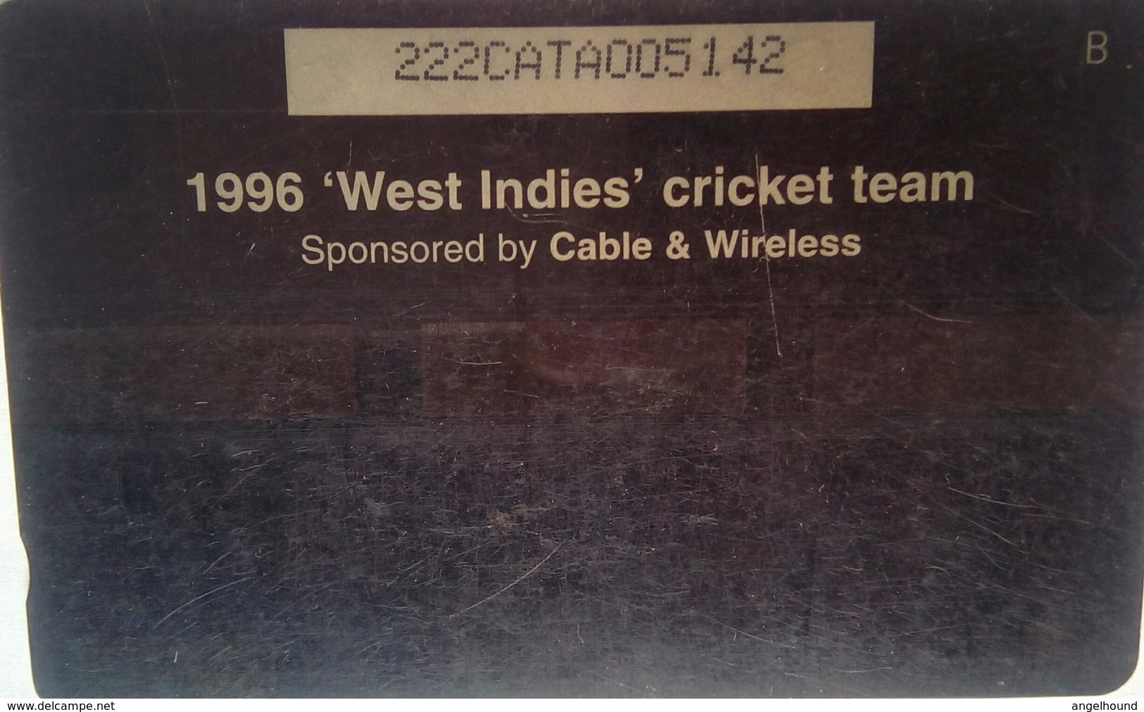 222CATA 1996 West Indies Cricket Team EC$10 Small Size C/n - Antigua U. Barbuda