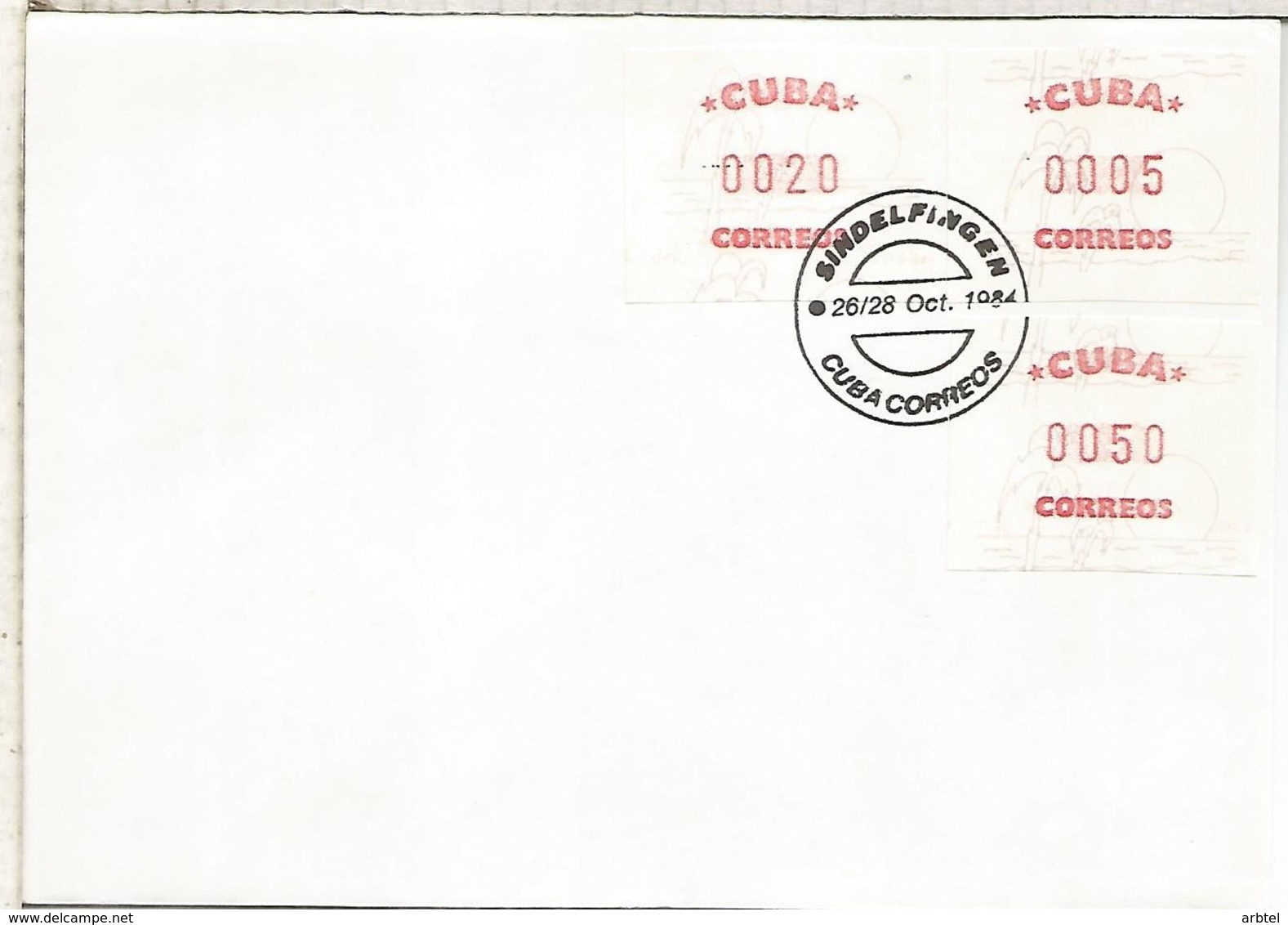 CUBA FDC ATM 1984 BRIEFMARKEN MESSE SINDELFINGEN - Briefe U. Dokumente