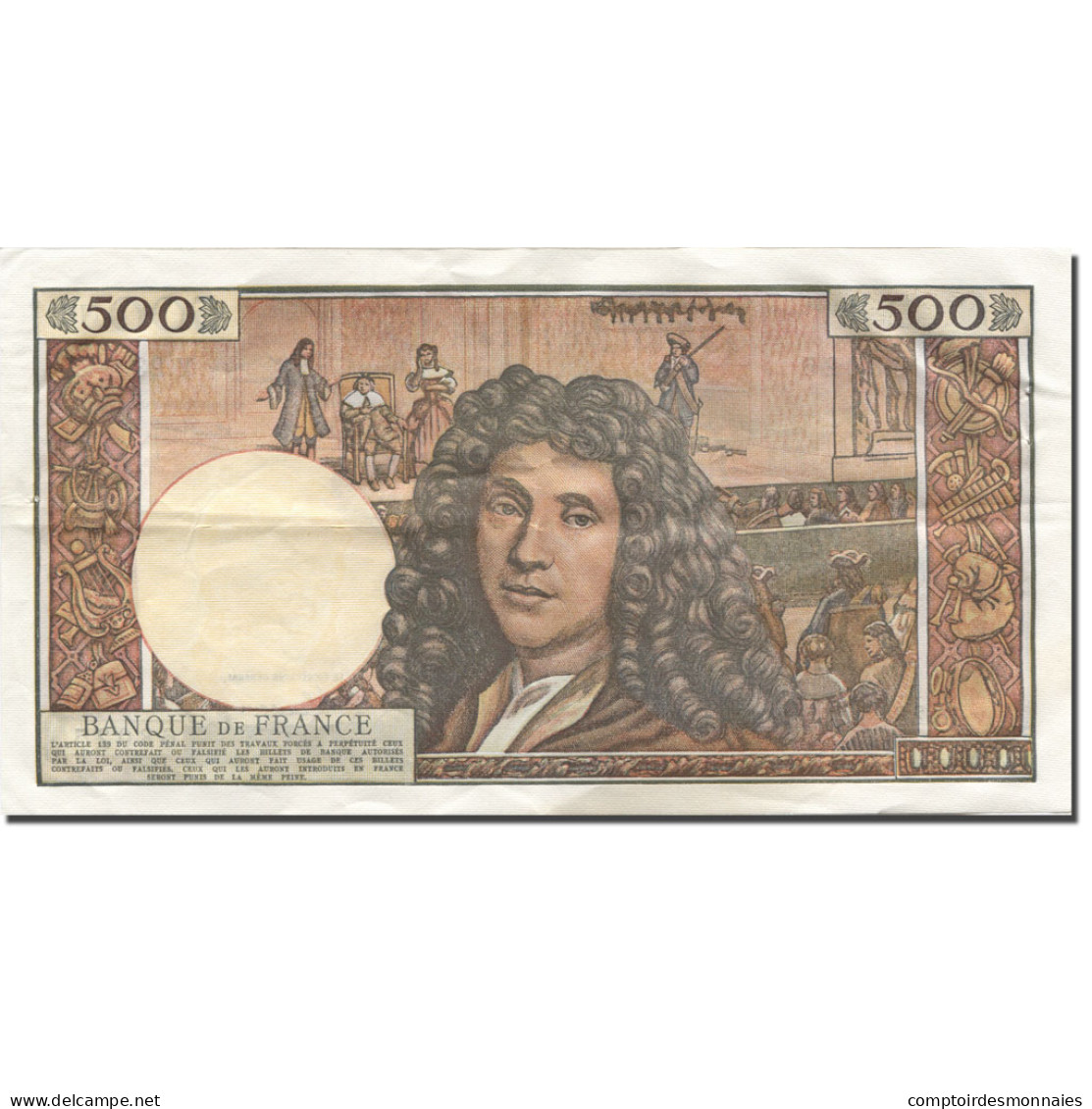 France, 500 Nouveaux Francs, Molière, 1966, 1966-01-06, TTB+, Fayette:60.9 - 500 NF 1959-1966 ''Molière''