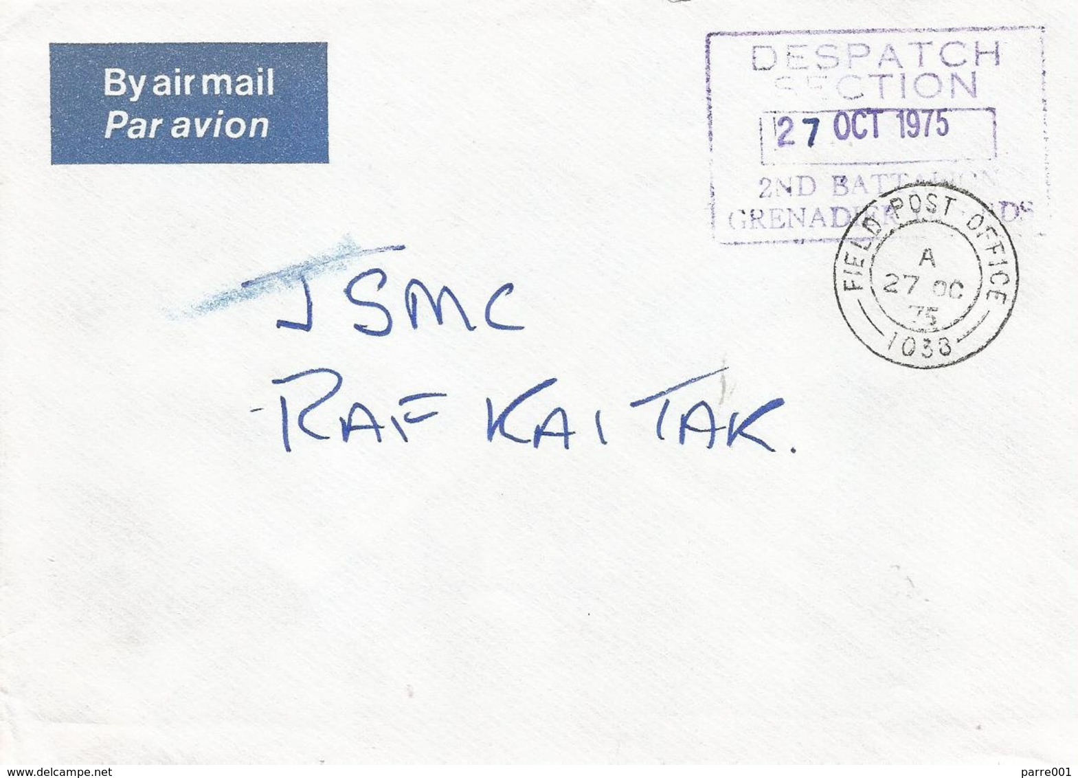 Hong Kong 1975 FPO 1038 RAF Kai Tak 2nd BN Grenadier Guards Forces Official Domestic Cover - Briefe U. Dokumente