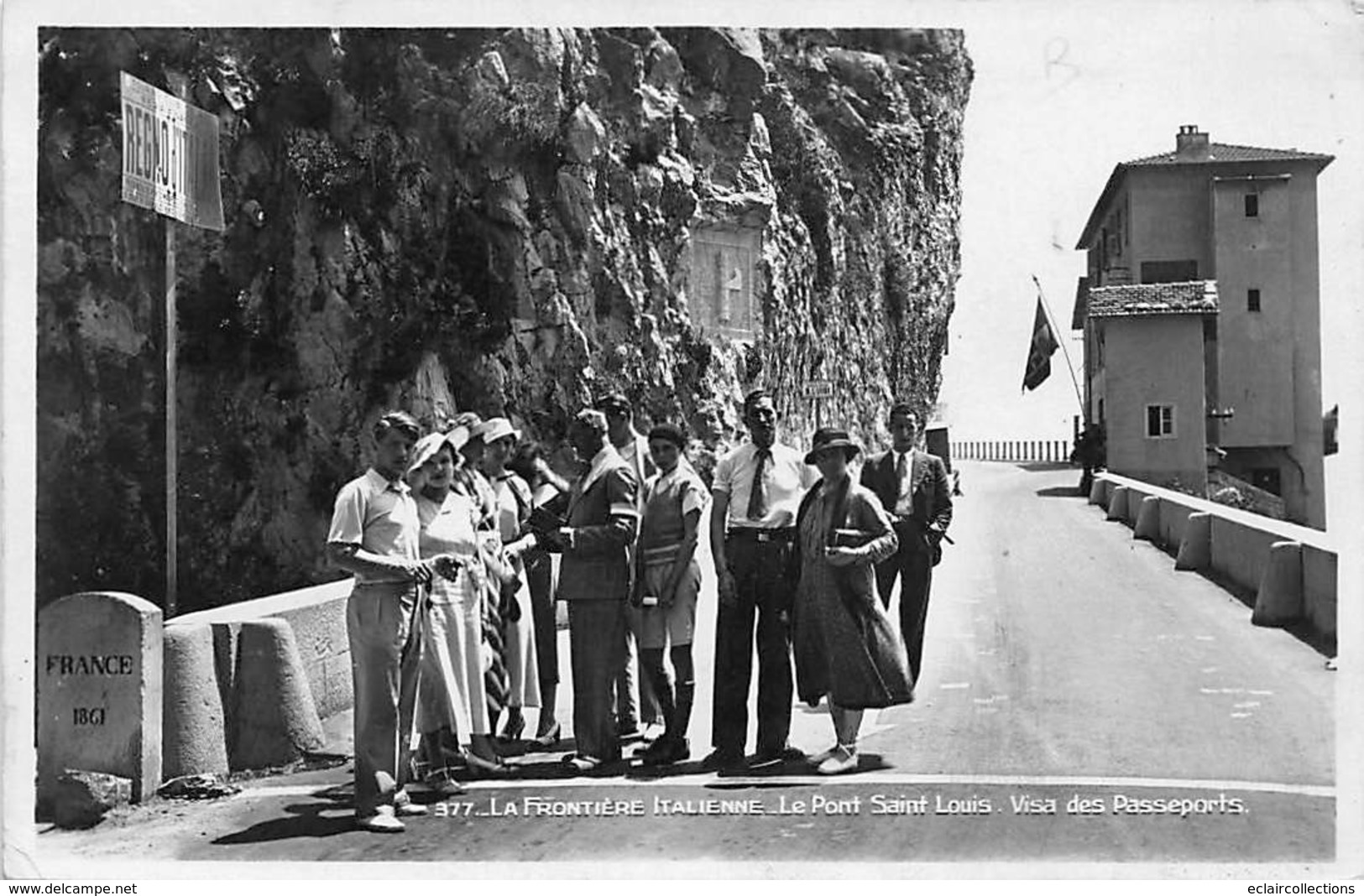 Thème:    Métier. Douanier. Frontière Franco Italienne  Ventimiglia  Pont St Louis   Gendarmes Et Douaniers  (Voir Scan) - Police - Gendarmerie