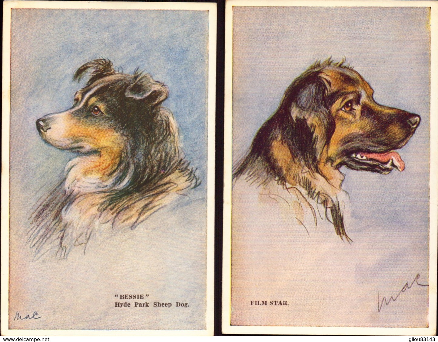 Illustrateur, Mac, Chiens, Lot De 2 Cartes        (bon Etat) - Mac Mahon