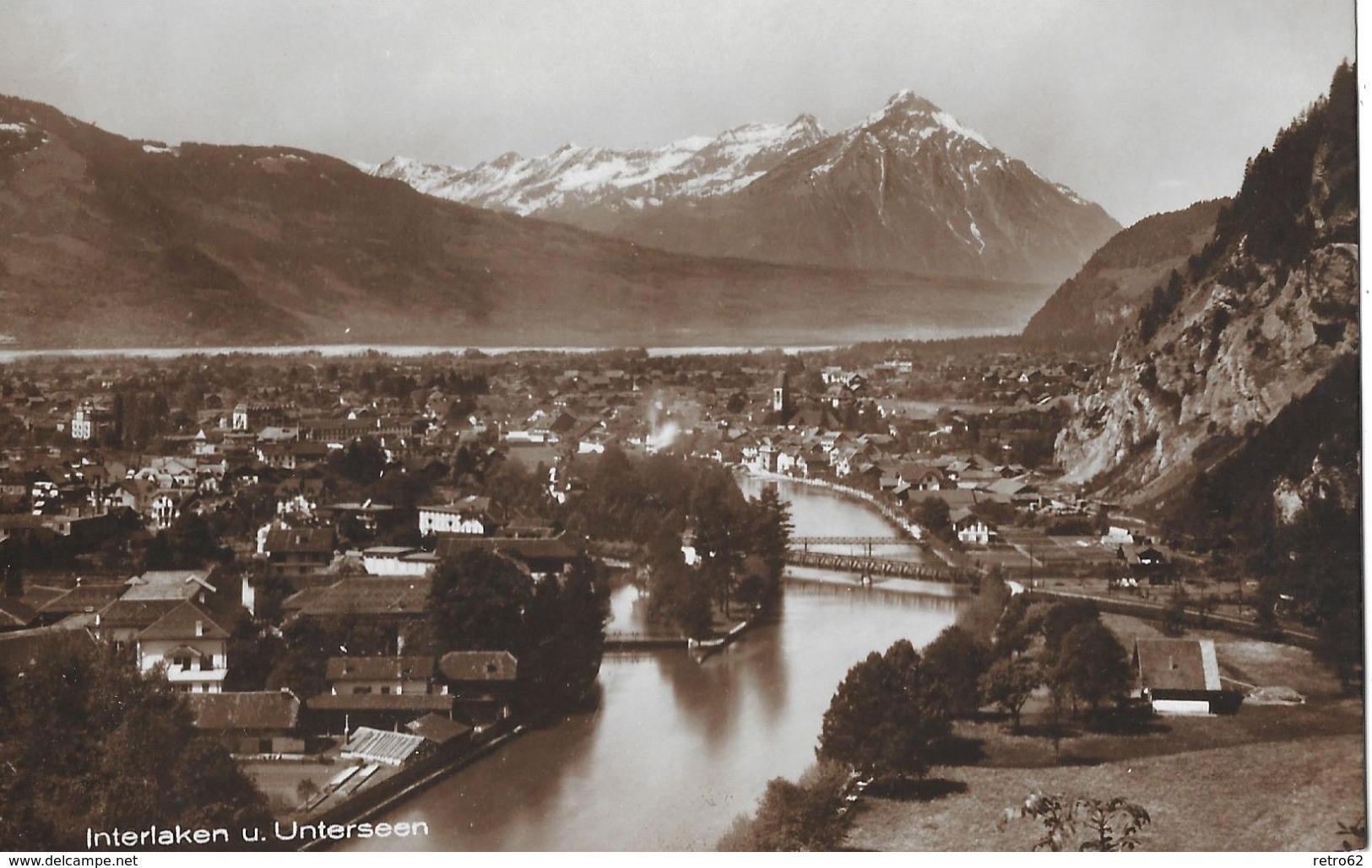 INTERLAKEN → Schöne Fotoaufnahme Mit Unterseen, Ca.1930 - Unterseen