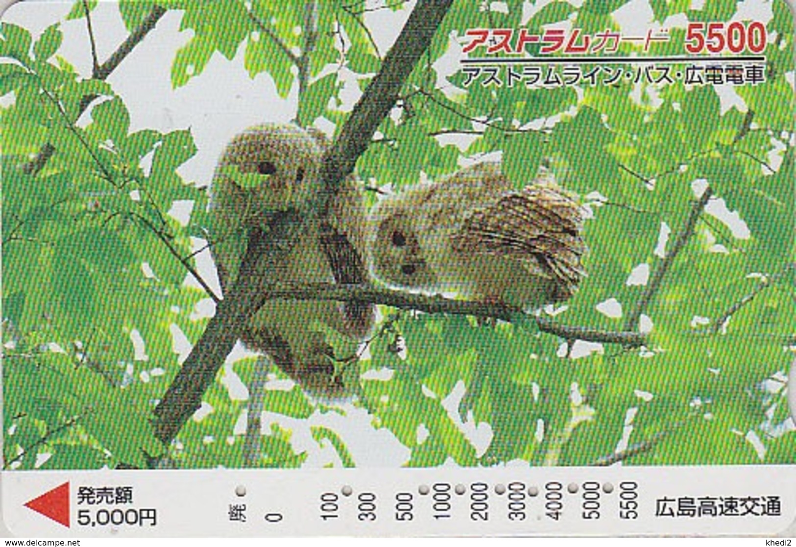 Carte Prépayée Japon - Animal - OISEAU - HIBOU / Chouette Hulotte - OWL BIRD Japan Prepaid Card - EULE VOGEL - FR 4312 - Owls