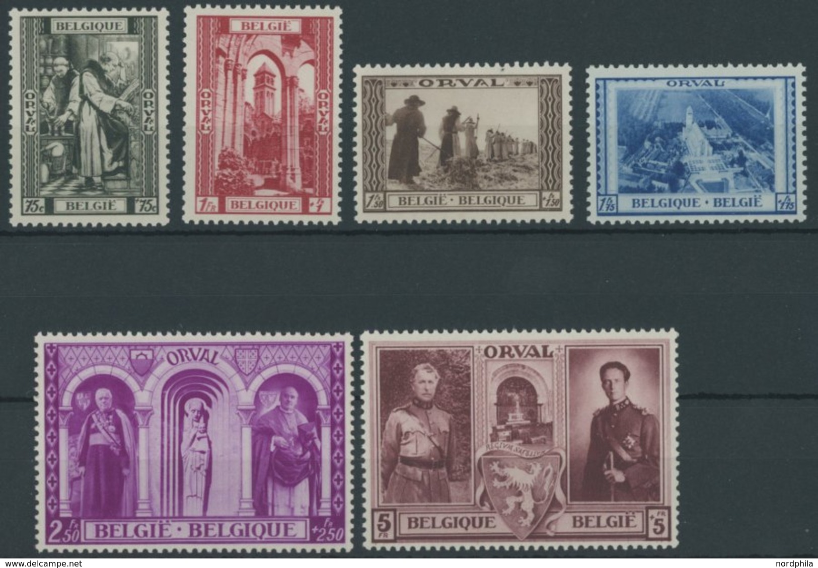 BELGIEN 514-19 **, 1939, Wiederaufbau Der Abtei Orval, Postfrischer Prachtsatz, Mi. 70.- - Altri & Non Classificati