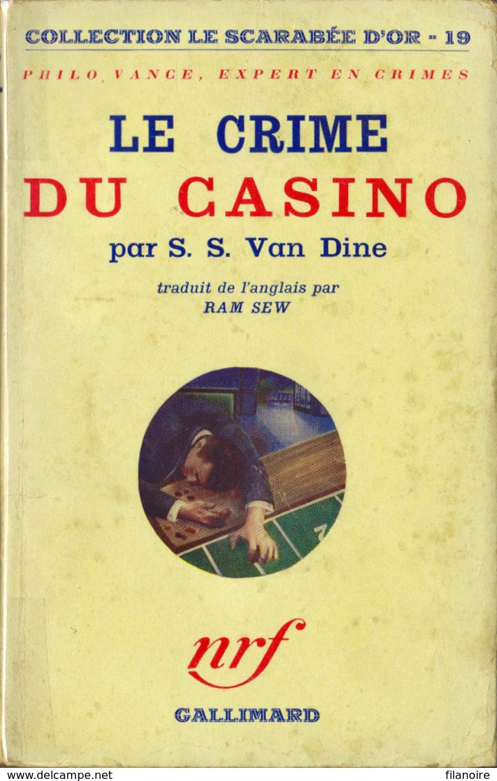 S.S. VAN DINE Le Crime Du Casino Scarabée D’Or N°19 (EO, 1938) - NRF Gallimard