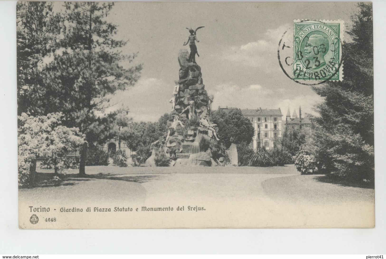 ITALIE - TORINO - Giardino Di Piazza Statuto E Monumento Del Frejus - Parcs & Jardins