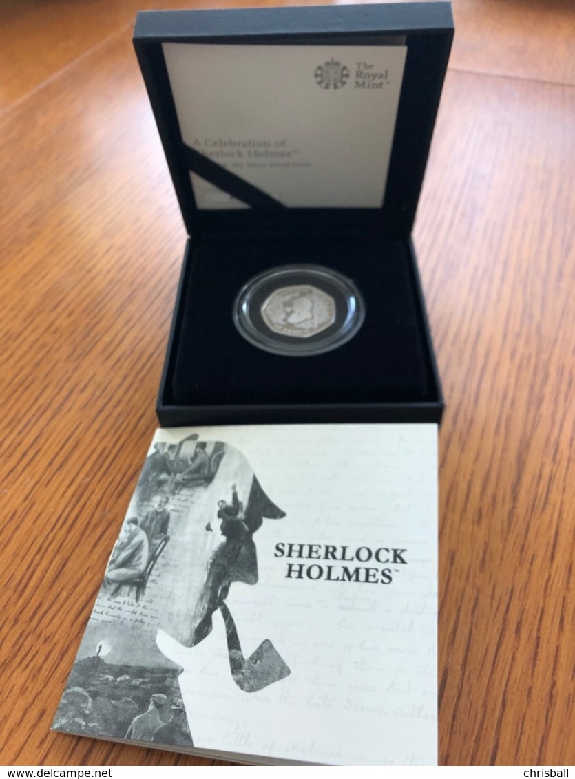 Great Britain UK 50p Coin Sherlock Holmes - Silver Proof - Mint Sets & Proof Sets