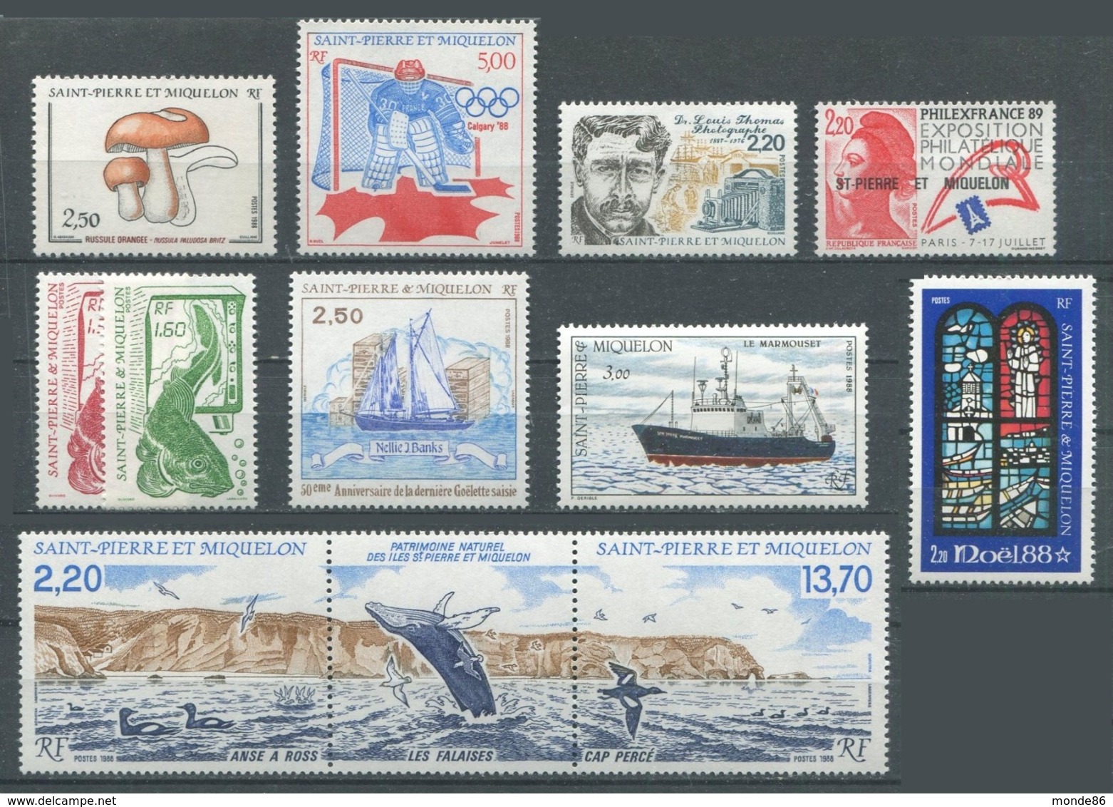 SAINT PIERRE & MIQUELON - Année Complète 1988 ** - PA Inclus - Annate Complete