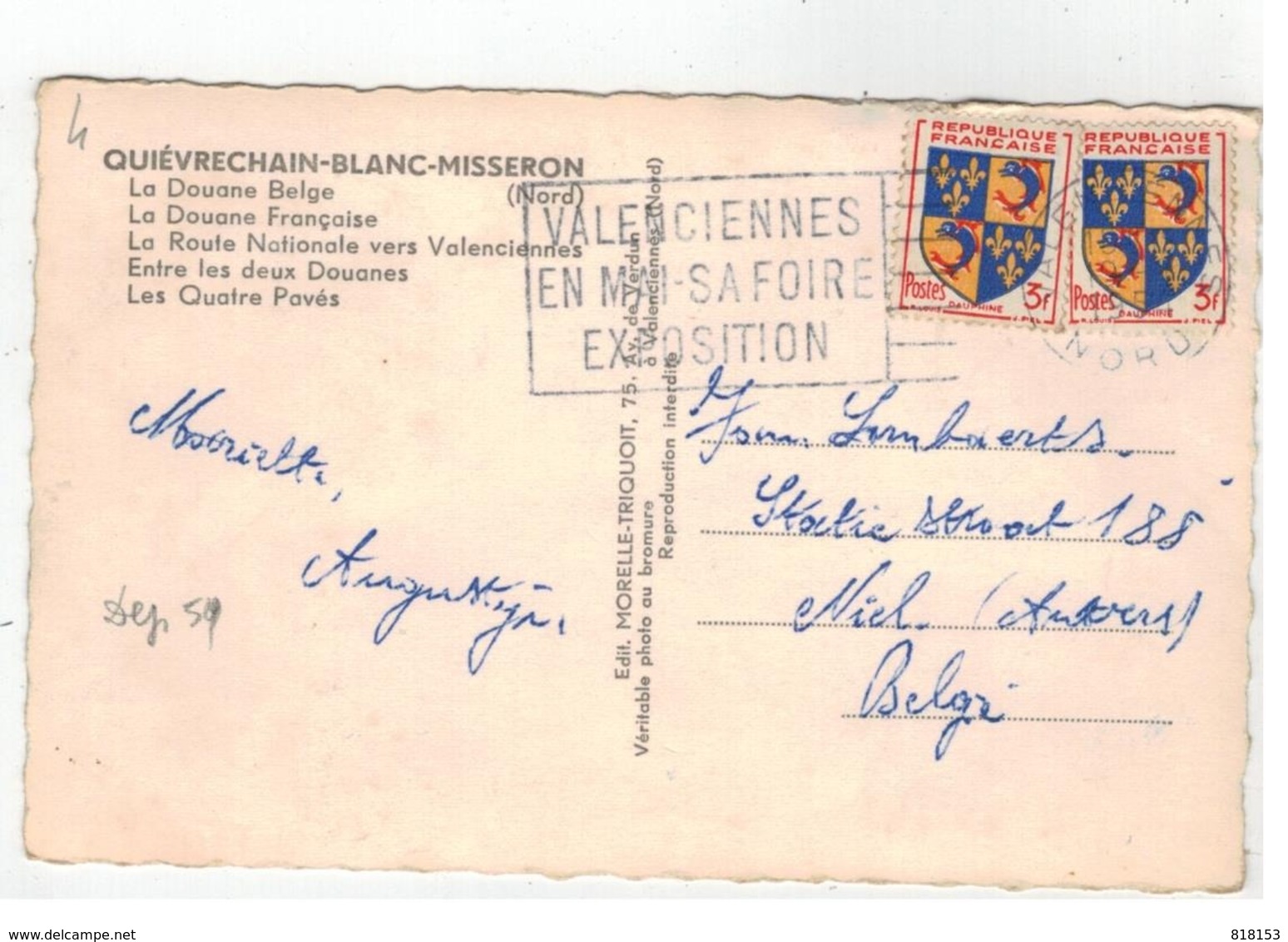 QUIEVRECHAIN-BLANC-MISSERON   Souvenir Franco-Belge - Quievrechain