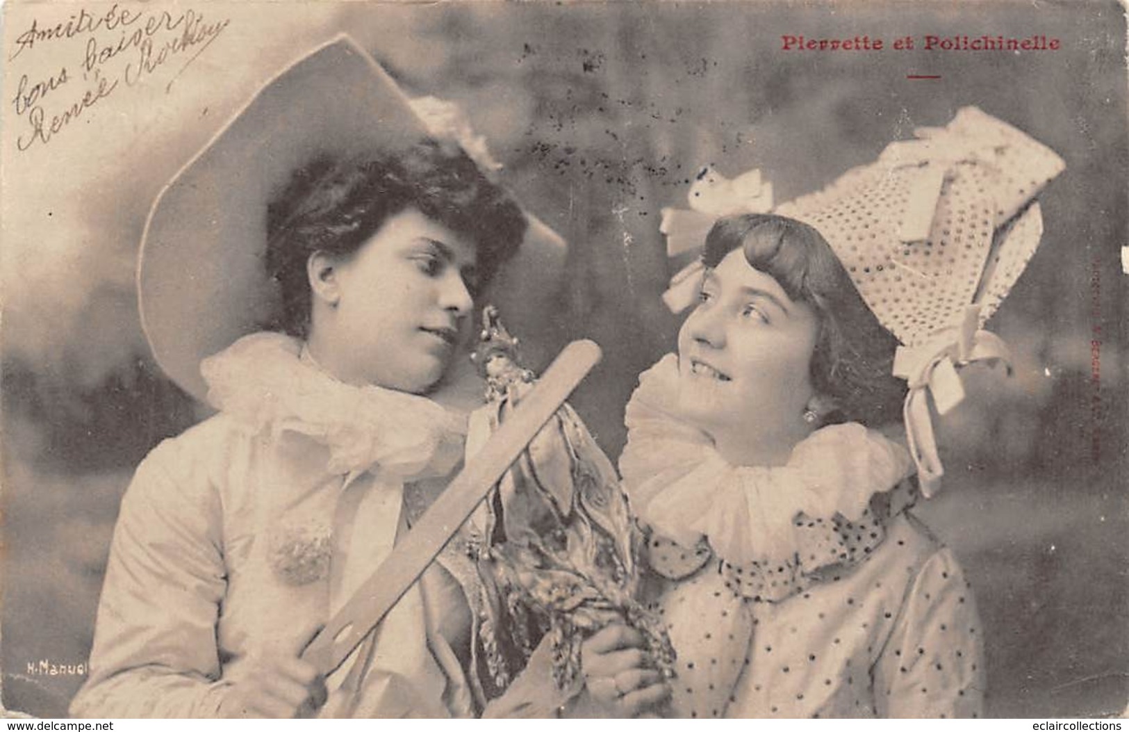 Thème   Guignol Ou Marionnettes :     Pierrette Et Polichinelle    (voir Scan) - Autres & Non Classés