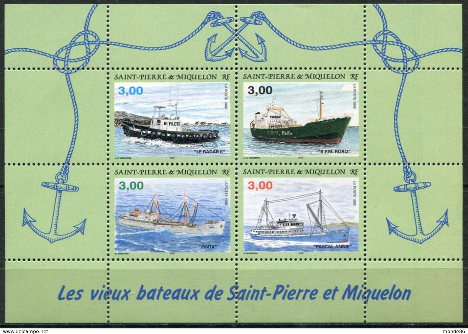 SAINT PIERRE & MIQUELON - Année Complète 1996 ** - PA & BF Inclus - Annate Complete