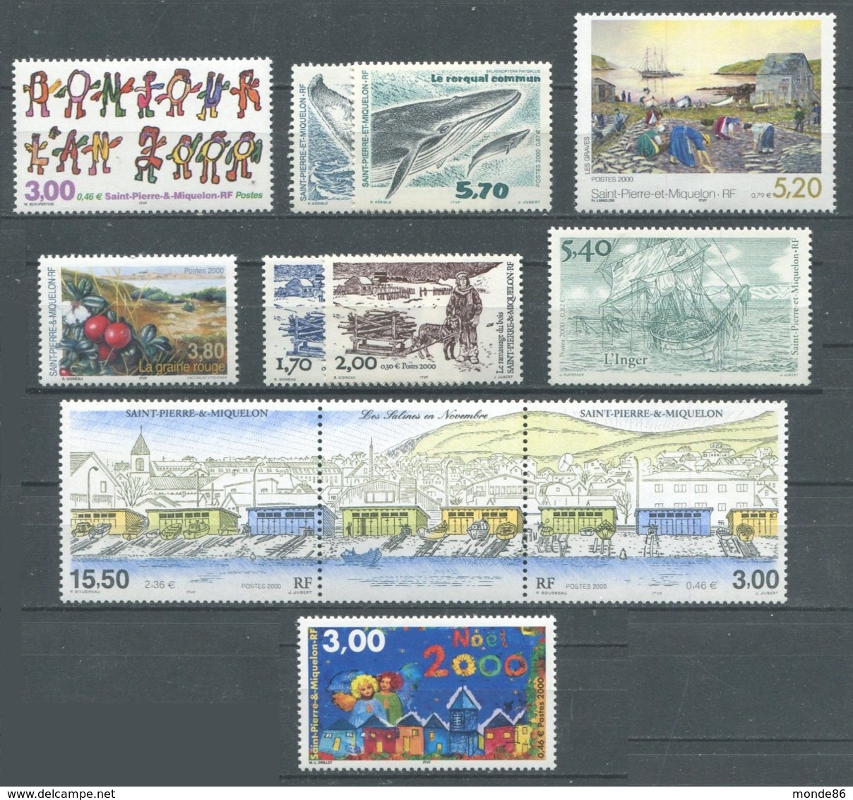 SAINT PIERRE & MIQUELON - Année Complète 2000 ** - PA & BF Inclus - Annate Complete