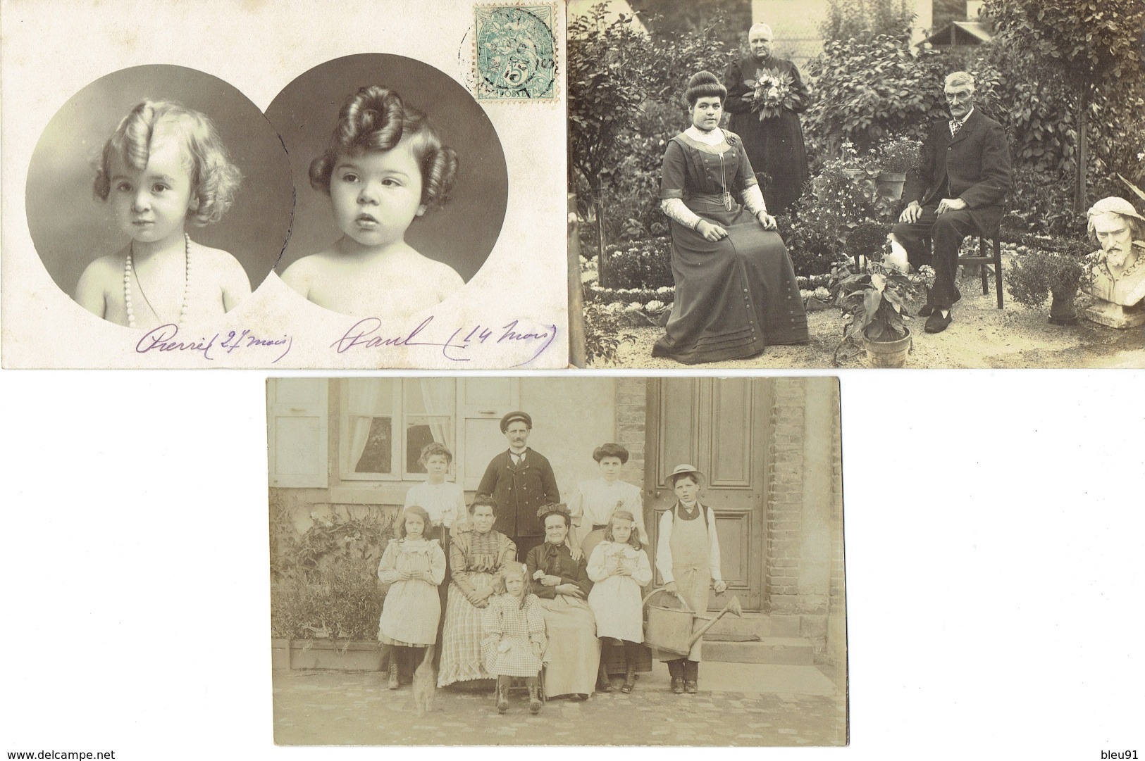 5 PHOTOS DE FAMILLE BELLE EPOQUE - Genealogy