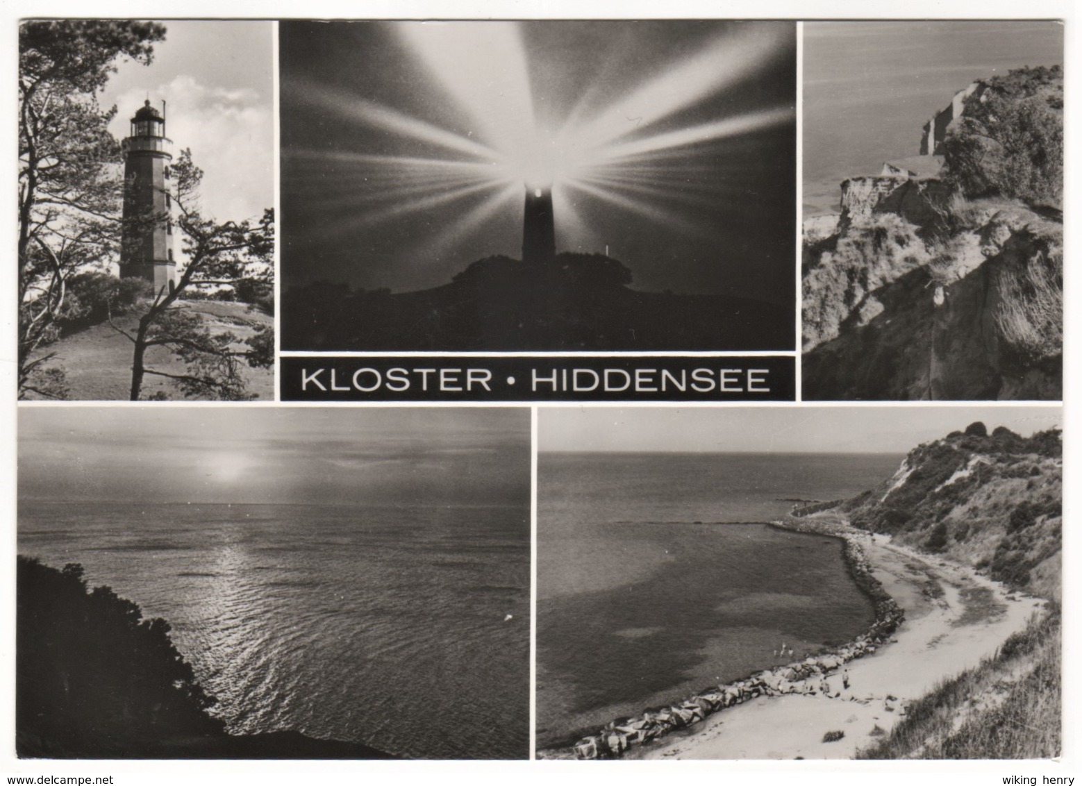 Hiddensee Kloster - S/w Mehrbildkarte 8 - Hiddensee