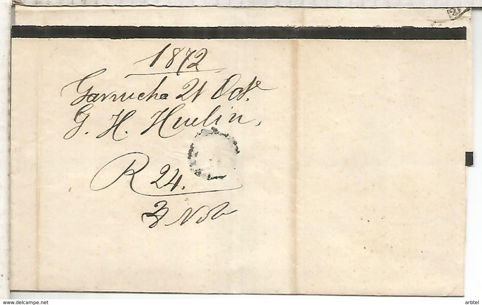 ENVUELTA DE LUTO VERA ALMERIA ?  A BARCELONA 1872 - Lettres & Documents