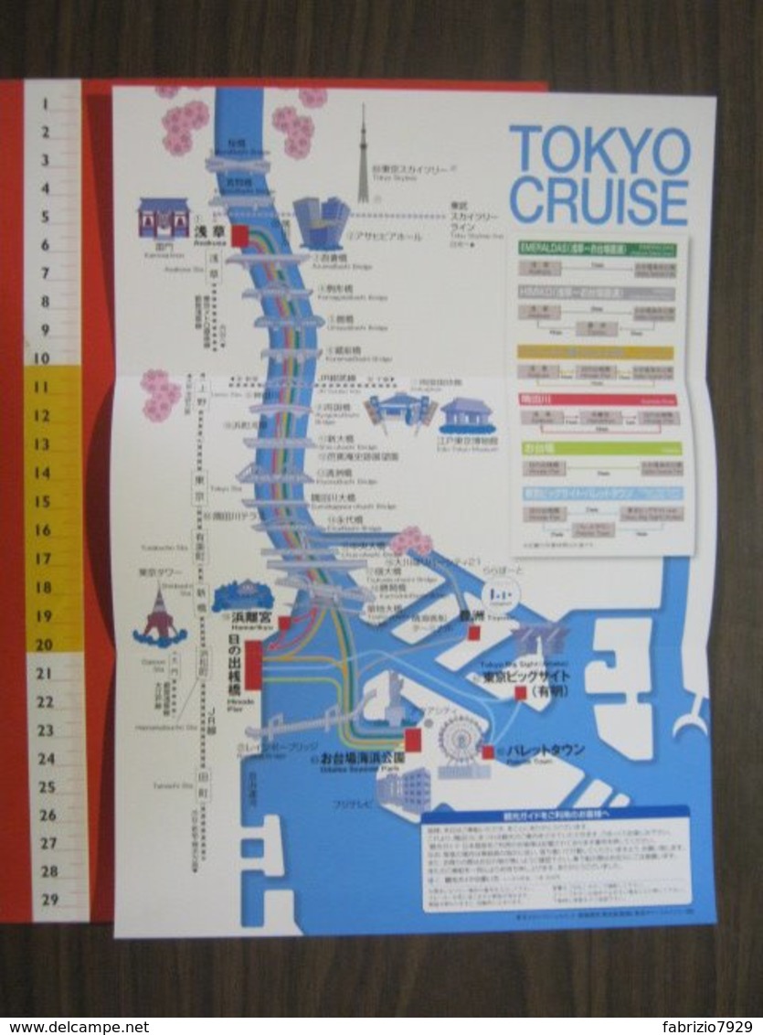 Z.08 JAPAN GIAPPONE DEPLIANT TURISMO 2019 TOKYO CRUISE CROCIERA MAP MAPPA NAVI NAVY BOAT - Nautical Charts