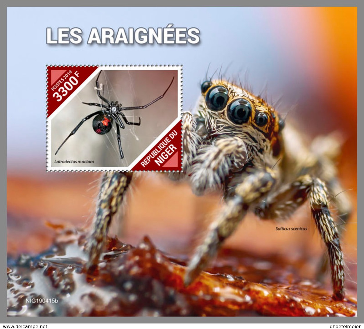 NIGER 2019 MNH Spiders Spinnen Araignees S/S - OFFICIAL ISSUE - DH1940 - Spinnen