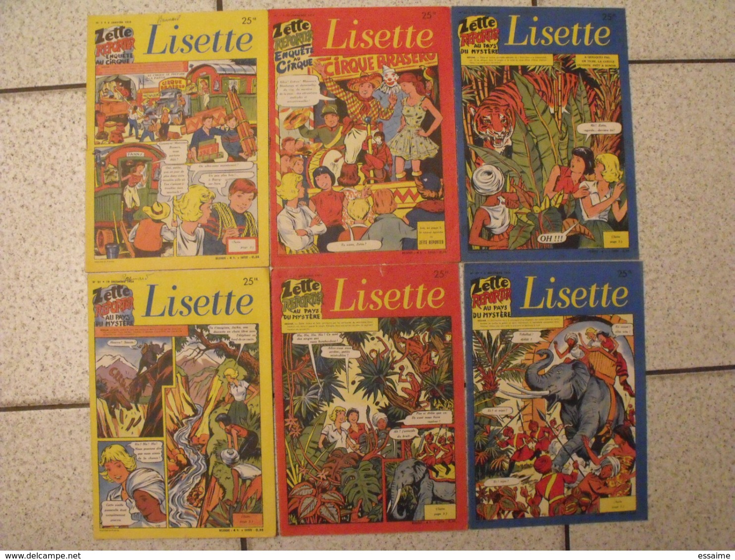 Lisette. 25 N° 1954-55. Revue Pour Fillette. Erik (nique Pat Prune) Marié (zette Reporter) Solveg Desrieux à Redécouvrir - Lisette