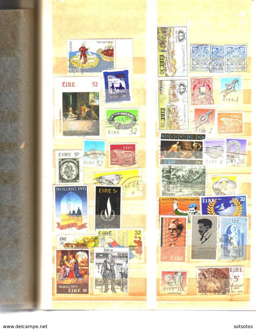 EIRE: Collection Of 430 (+3 Booklets) Stamps, Mainly Ysed (some Mint And Some In Se Tenant Or Blocks) - Verzamelingen & Reeksen