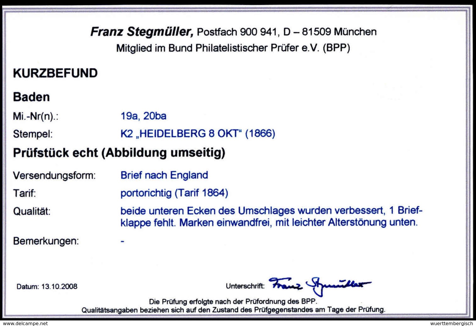 Beleg Altdeutschland Baden - Other & Unclassified