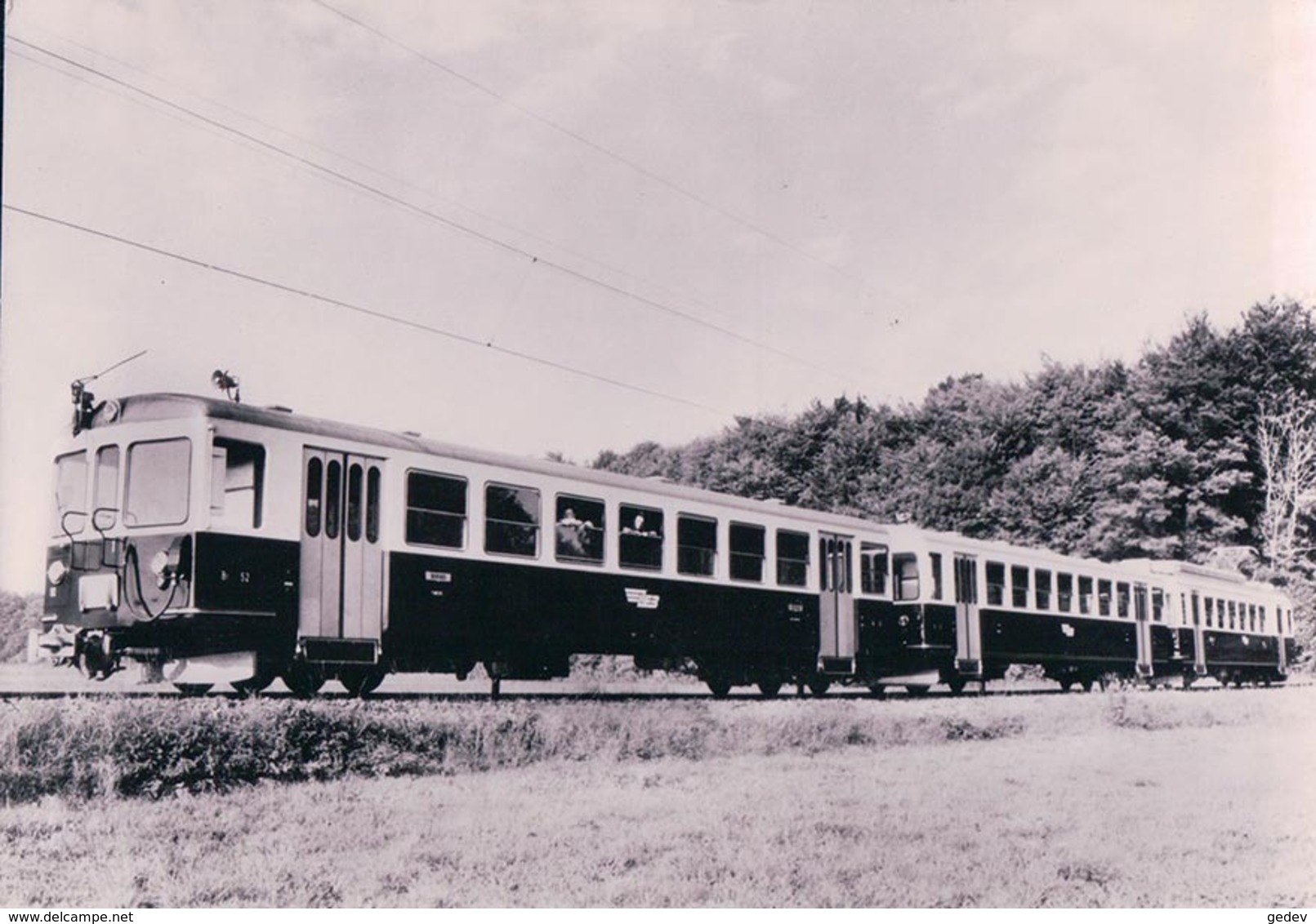 Chemin De Fer, Lausanne Echallens Bercher, Train Bt52+51+BDe 4/4, LEB 55.906, 10x15 - Bercher