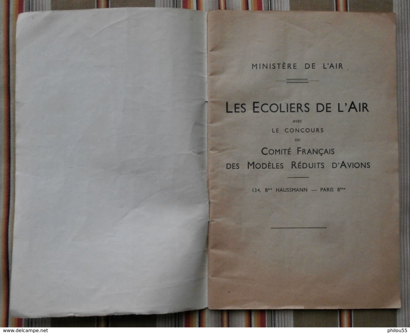 75 PARIS 8e Ministere De L'Air LES ECOLIERS DE L'AIR Comite Francais Des Modeles Reduits D'Avion - Model Making