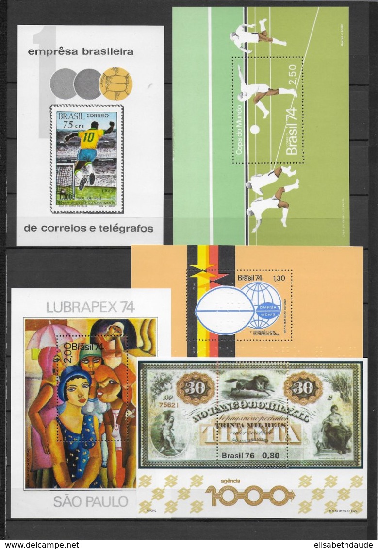 BRESIL - 1956/1984 - BEL ENSEMBLE De BLOCS **/(*)/OBLITERES - 6 PAGES ! - Blocks & Sheetlets