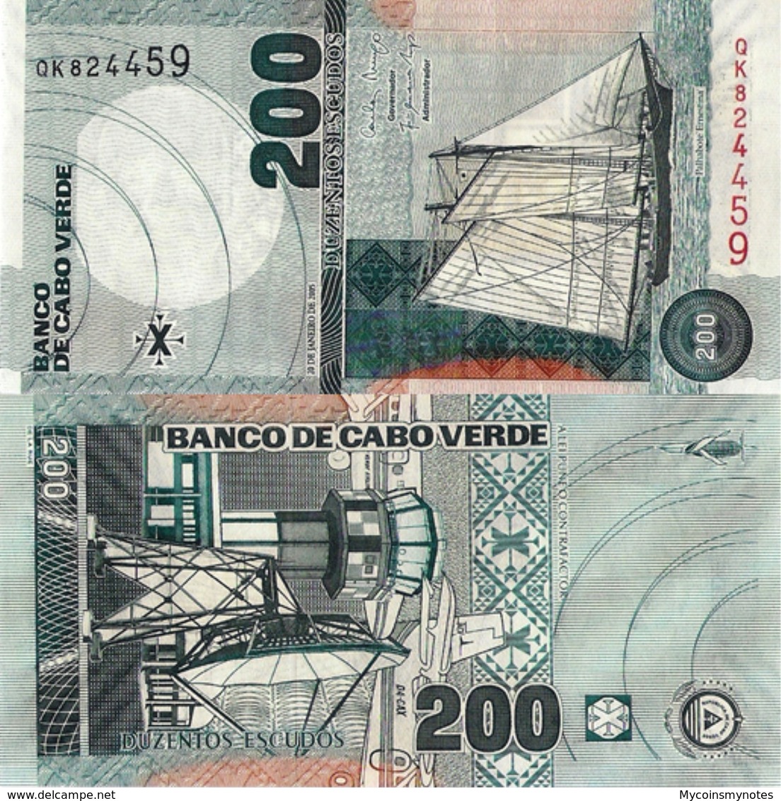 CAPE VERDE 200 Escudos Banknote, From 2005, P58, UNC - Kaapverdische Eilanden