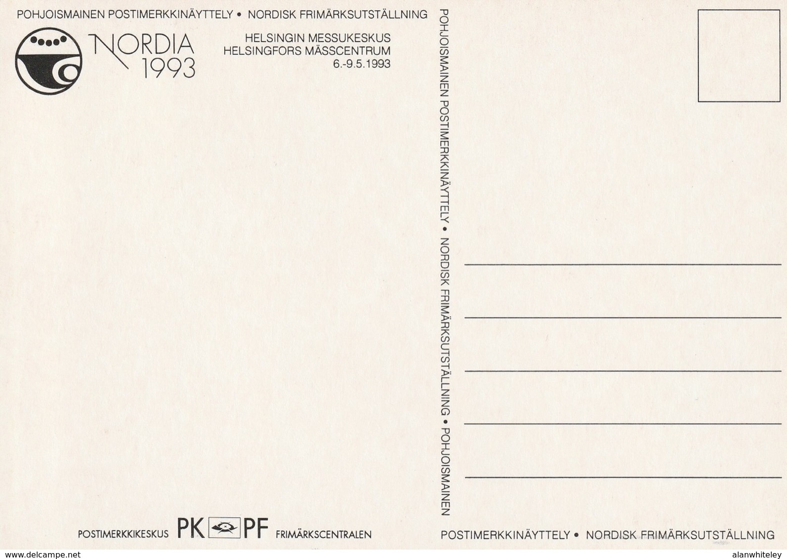 FINLAND 1993 NORDIA '93 Stamp Exhibition: Exhibition Card CANCELLED - Lettres & Documents