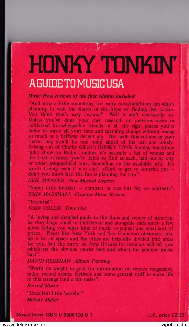 C 5)Livre, Revues >  Jazz,Rock, Country >  "Honky Tonkin" Richard Wootton   (+- 170 Pages) - 1950-Now