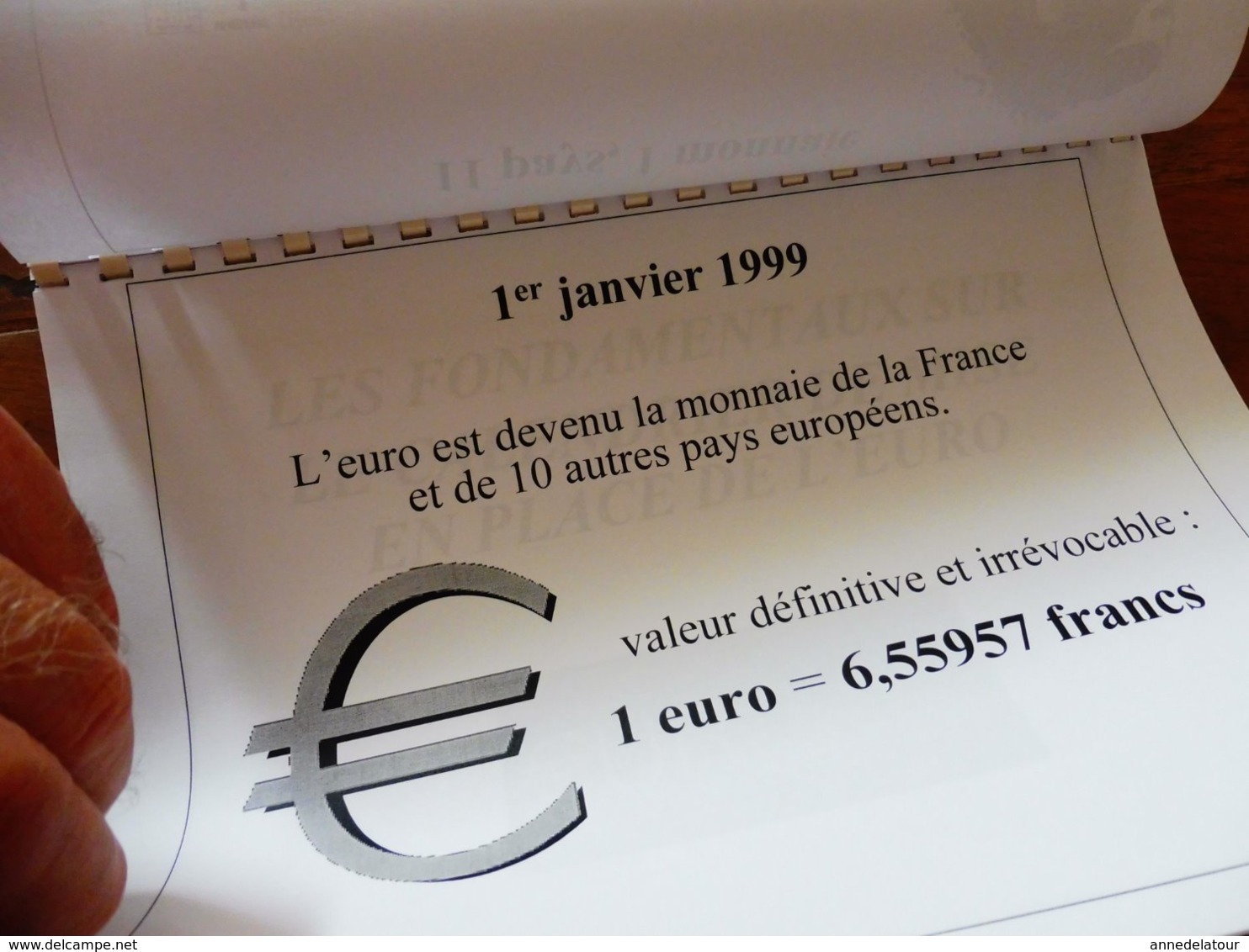 1999 SE FAMILLIARISER AVEC L'EURO