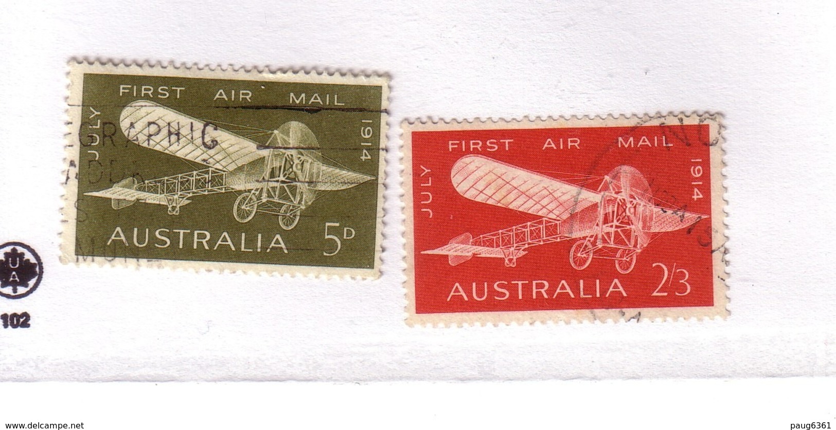 AUSTRALIE 1964 AVION  YVERT N°A12/13  OBLITERE - Usados