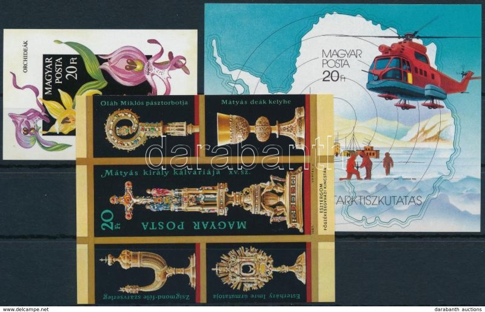 ** 1987 3 Klf Vágott Blokk (20.000) / 3 Different Imperforate Blocks - Sonstige & Ohne Zuordnung