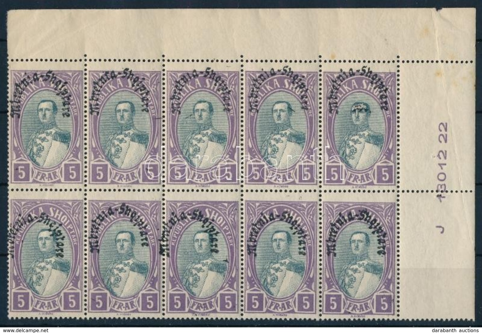 ** 1928 Mi 198 ívsarki Tízestömb / Corner Block Of 10 - Otros & Sin Clasificación